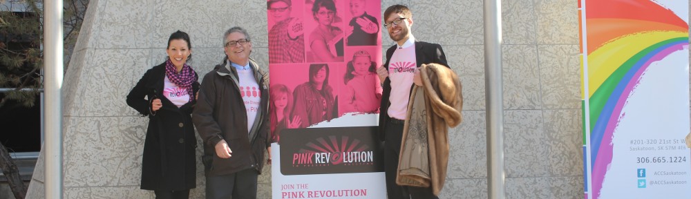 Pink Revolution flag raising 3